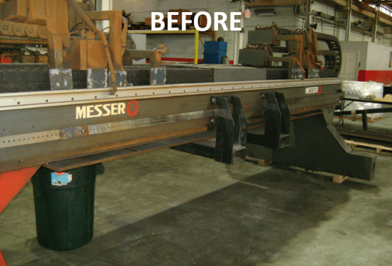 Before shot of a CNC machine